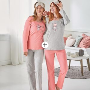 Chat neige - 2 pyjamas