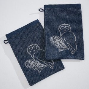 Chouette la nuit - 2 gants de toilette