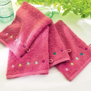 Confettis et papillons - 2 gants de toilette