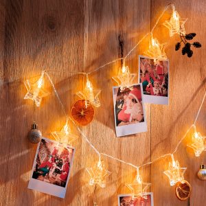 Éclats polaires - Guirlande lumineuse étoiles pinces