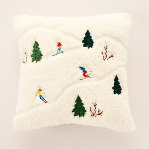 Étoile des neiges - Housse de coussin skieurs