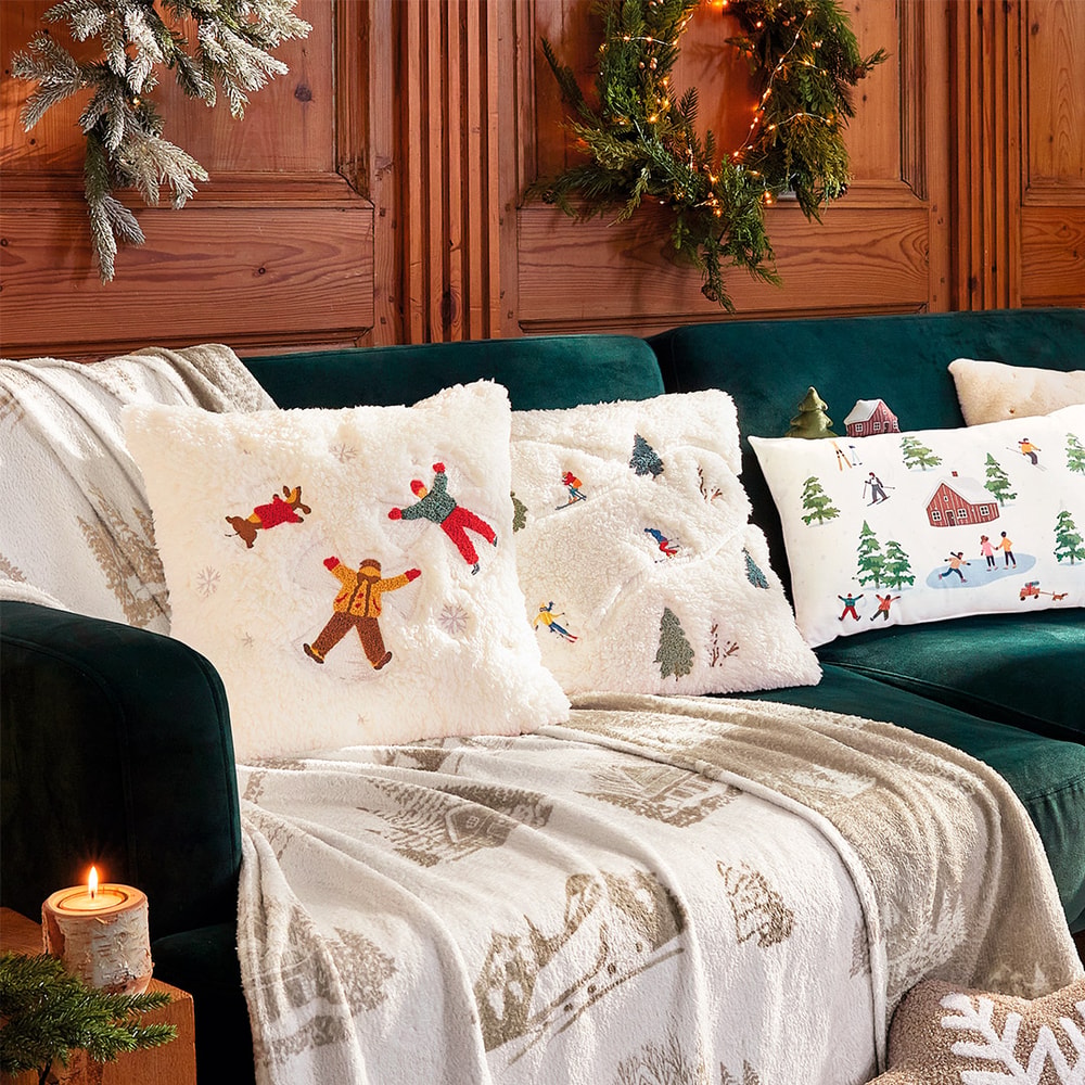 Étoile des neiges - Housse de coussin skieurs – Image 3