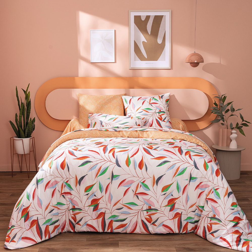 Feuilles à fleurs - Linge de lit